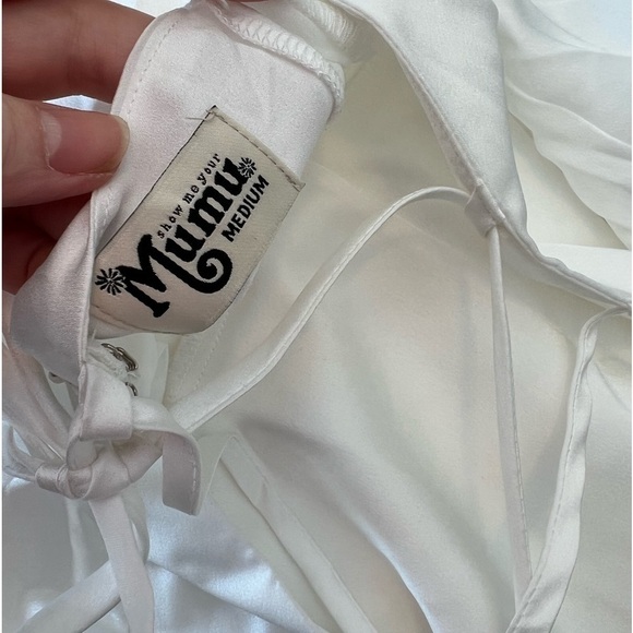 Show Me Your Mumu Godshaw Goddess maxi dress in ivory luxe satin - Picture 9 of 13